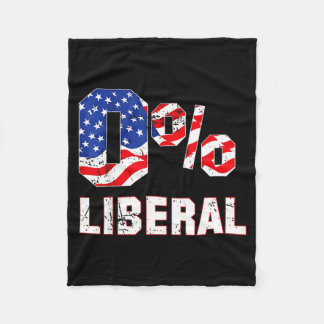 Zero Percent 0% Liberal Vintage Usa Flag Litical H フリースブランケット
