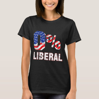 Zero Percent 0% Liberal Vintage Usa Flag Litical H Tシャツ