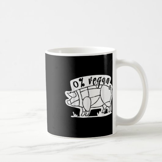 Zero Percent Vegan Funny Bbq Carnivore Meat Eater  コーヒーマグカップ (右)