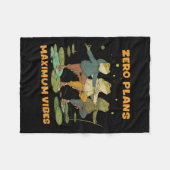 Zero Plans Maximum Vibes Funny Frog Hoodie Chill V フリースブランケット (正面(横))