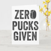 Zero Pucks Given Sarcastic Adult Hockey Men's Wome カード (黄色い花)