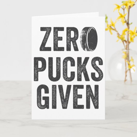 Zero Pucks Given Sarcastic Adult Hockey Men's Wome カード (黄色い花)