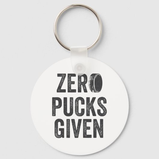 Zero Pucks Given Sarcastic Adult Hockey Men's Wome キーホルダー (正面)