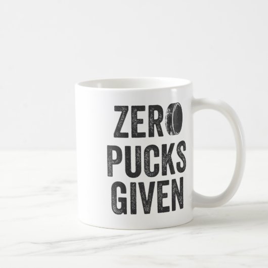 Zero Pucks Given Sarcastic Adult Hockey Men's Wome コーヒーマグカップ (右)