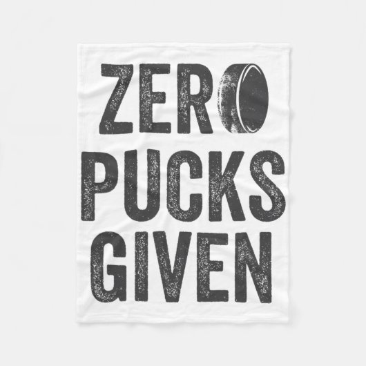 Zero Pucks Given Sarcastic Adult Hockey Men's Wome フリースブランケット (正面)