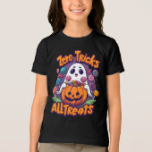 Zero Tricks, All Treats – Cute Funny Halloween トライブレンドＴシャツ (正面)