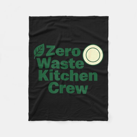 Zero Waste Kitchen Crew Sustainability Design  フリースブランケット (正面)