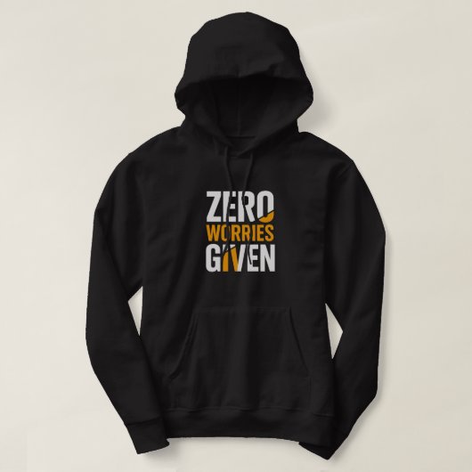 Zero Worries Given Bold Hoodie パーカ (デザイン正面)