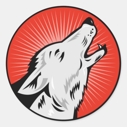 ZEROSIXFEMALEによるアルファウルフラウンド光沢ステッカー ラウンドシール (正面)