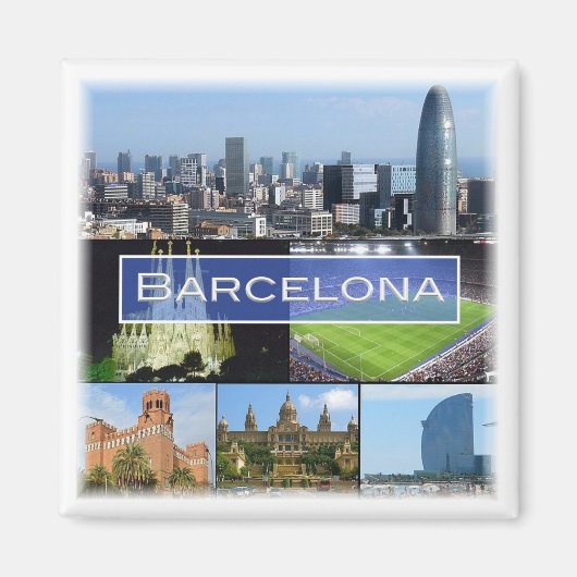 zES003 BARCELONA  Spain - Fridge Magnet マグネット (正面)