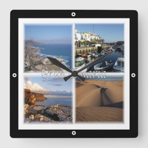 zES005 GRAN CANARIA,カナリア諸島,スペイン, スクエア壁時計
