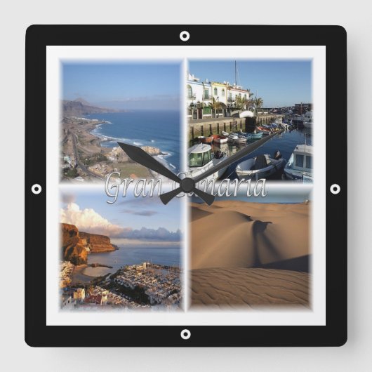 zES005 GRAN CANARIA,カナリア諸島,スペイン, スクエア壁時計 (正面)