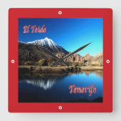 zES006 EL TEIDE Tenerifeスペイン, スクエア壁時計 (正面)