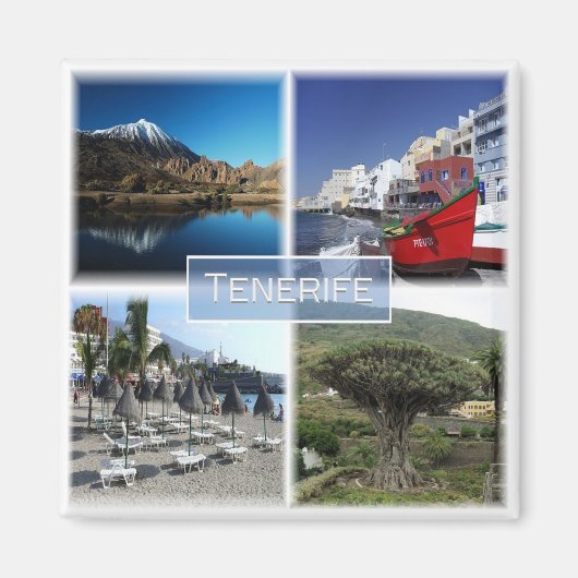 zES007 TENERIFE Canary Islandsスペイン、冷蔵庫 マグネット (正面)