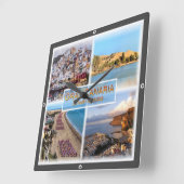 zES008 LAS PALMAS Gran Canaria, スクエア壁時計 (傾斜)