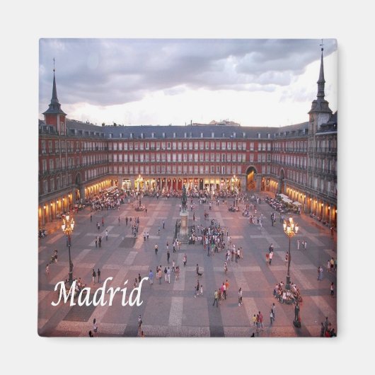 zES009 MADRID Plaza Mayor Spain -冷蔵庫用マグネット マグネット (正面)