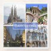 zES010 BARCELONA，スペイン，ヨーロッパ， ガラスコースター (正面)