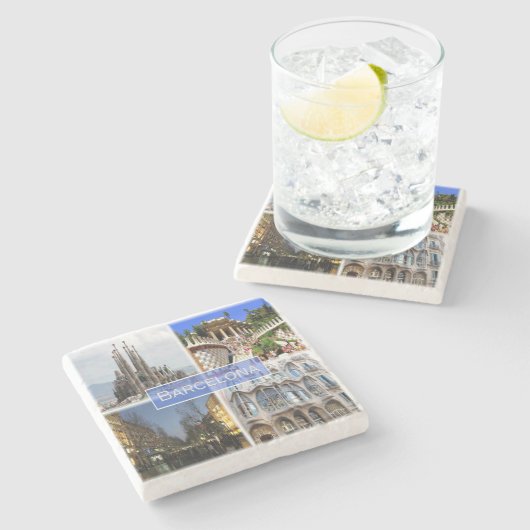 zES010 BARCELONA，スペイン，ヨーロッパ， ストーンコースター (横)