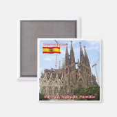 zES013 BARCELONA Basilica Sagrada Familia冷蔵庫 マグネット (正面/裏面)