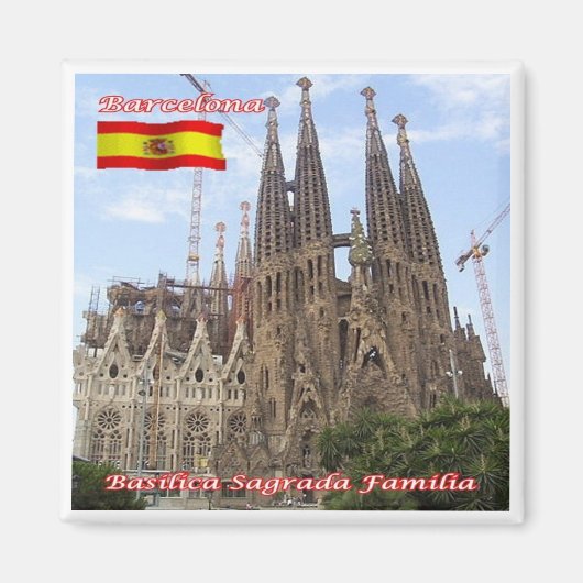 zES013 BARCELONA Basilica Sagrada Familia冷蔵庫 マグネット (正面)