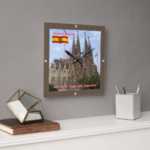 zES013 BARCELONA Basilica Sagrada Familia, スクエア壁時計