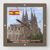 zES013 BARCELONA Basilica Sagrada Familia, スクエア壁時計 (正面)