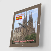 zES013 BARCELONA Basilica Sagrada Familia, スクエア壁時計 (傾斜)