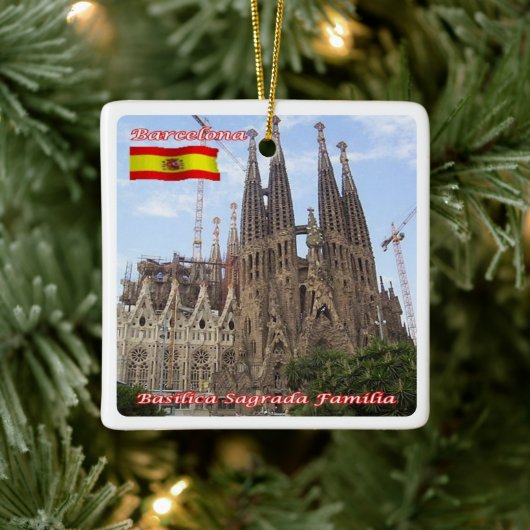 zES013 BARCELONA Basilica Sagrada Familia, セラミックオーナメント (ツリー)
