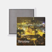 zES018 BARCELONA by Night,スペイン,冷蔵庫 マグネット (正面/裏面)