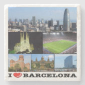 zES022 i love BARCELONA, Spain, Europe, ストーンコースター (正面)