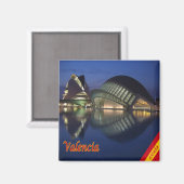zES030 VALENCIAパノラマスペイン、冷蔵庫 マグネット (正面/裏面)