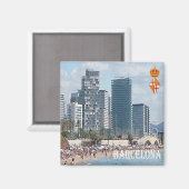 zES042 BARCELONA,ザビーチ,スペイン,冷蔵庫 マグネット (正面/裏面)