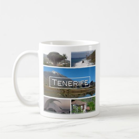 zES045 TENERIFE、カナリア諸島、スペイン、コーヒーマグ コーヒーマグカップ (左)