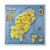 zES052 EIVISSAの地図，スペイン， タイル (正面)