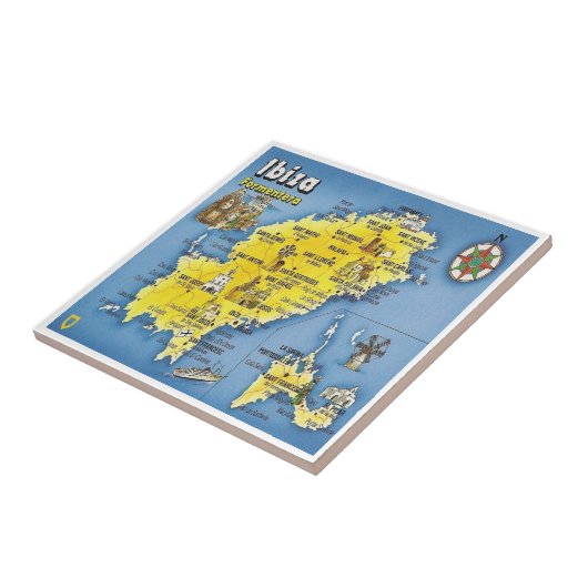 zES052 EIVISSAの地図，スペイン， タイル (側面)