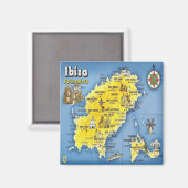zES052 EIVISSAの地図,スペイン,冷蔵庫 マグネット (正面/裏面)
