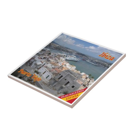 zES054 EIVISSA Old Town Harbor,スペイン, タイル (側面)