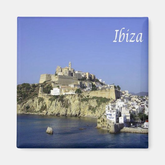 zES060 EIVISSA panorama, Balearic Spain,冷蔵庫 マグネット (正面)