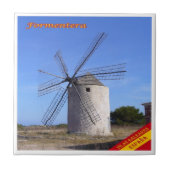 zES062 FORMENTERA WINDMIL、Balearicスペイン， タイル (正面)