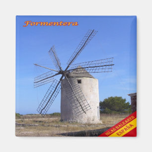 zES062 FORMENTERA WINDMIL、Balearicスペイン、冷蔵庫 マグネット