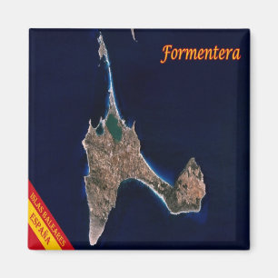 zES069 FORMENTERA VIEW FROM SATELLITE, Balearic, マグネット