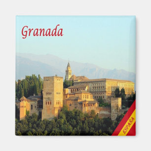 zES072 GRANADAパノラマスペイン、冷蔵庫 マグネット