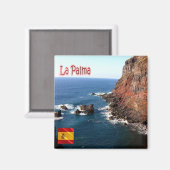zES075 LA PALMAパノラマ，スペイン，冷蔵庫 マグネット (正面/裏面)