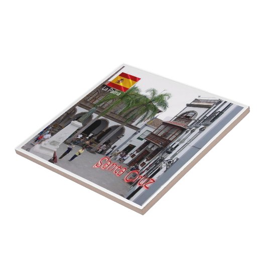 zES077 LA PALMA, SANTA CRUZ, Plaza de Espaina, タイル (側面)