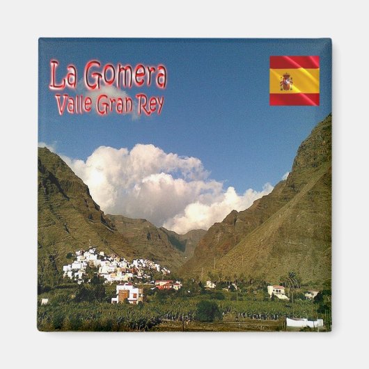 zES078 LA GOMERA VALLE GRAN REY,スペイン,冷蔵庫 マグネット (正面)