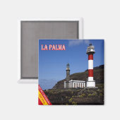 zES080 LA PALMA, LIGHT HOUSE，スペイン，冷蔵庫 マグネット (正面/裏面)