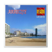 zES086 LANZAROTE, ARRECIFE，スペイン， タイル (正面)