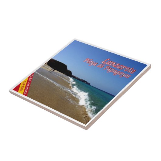 zES088 LANZAROTE，パパガヨスビーチ，スペイン， タイル (側面)