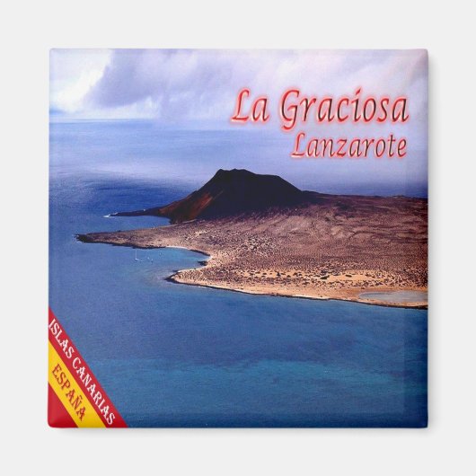 zES089 LANZAROTE, LA GRACIOSA，スペイン，冷蔵庫 マグネット (正面)
