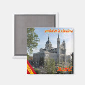zES090 MADRID, CATHEDRAL AMLMUDENA,スペイン,冷蔵庫 マグネット (正面/裏面)